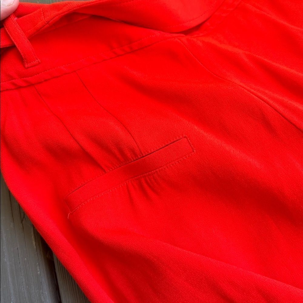 Veronica Beard Faxon Belted Trousers in Cherry Red 16 - Picture 4 of 7
